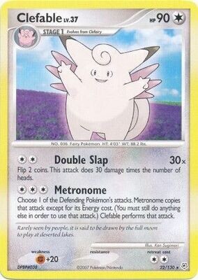 Clefable - 22/130 - Rare
Diamond &amp; Pearl (Base Set) Singles