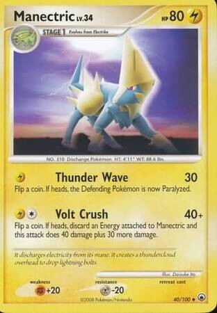 Manectric - 40/100 - Uncommon Diamond &amp; Pearl: Majestic Dawn Singles