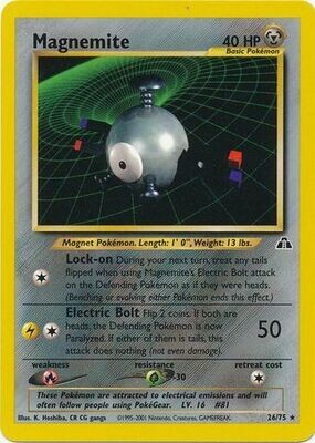 Magnemite - 26/75 - Rare Unlimited
Neo Discovery Unlimited Singles