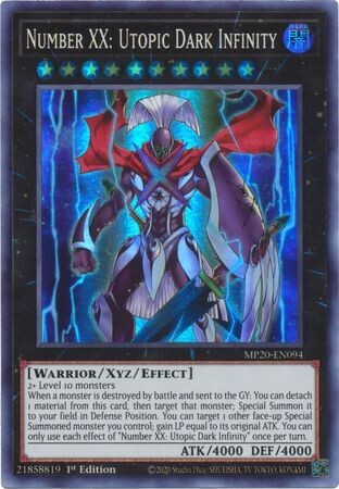Number XX: Utopic Dark Infinity - MP20-EN094 - Super Rare 1st Edition 2020 Mega-Tin: Lost Memories 1st Edition Singles