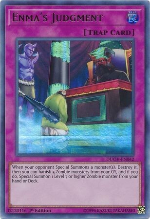 Enma&#39;s Judgment - DUOV-EN042 - Ultra Rare 1st Edition Duel Overload 1st Edition Singles