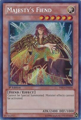 Majesty&#39;s Fiend - PRIO-EN034 - Secret Rare 1st Edition
Primal Origin 1st Edition Singles (Espanol)