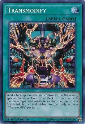 Transmodify - MP14-EN106 - Secret Rare 1st Edition
Yu-Gi-Oh! 2014 Mega-Tins Singles