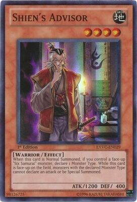 Shien&#39;s Advisor - EXVC-EN029 - Super Rare 1st Edition
Extreme Victory 1st Edition Singles