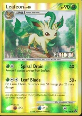 Leafeon - 24/100 - Reverse Holo BK Promo
Pokemon Promo Cards (Espanol)