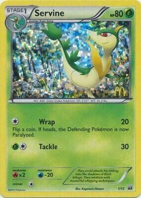 Servine - 1/12 - McDonald&#39;s Holo Promo Pokemon McDonald&#39;s Promos (Espanol)