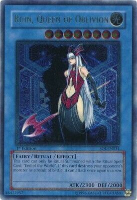 SH Ultimate Rare - Ruin, Queen of Oblivion - SOI-EN034 1st Edition
Shadow of Infinity [SOI] 1st Edition Singles