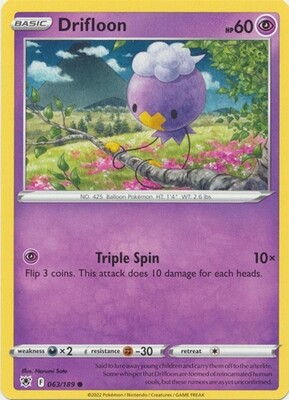 Drifloon - 063/189 - Common
Sword &amp; Shield: Astral Radiance Singles(Español)