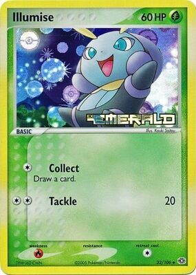 Illumise - 32/106 - Uncommon Reverse Holo
Ex Emerald Reverse Holo Singles