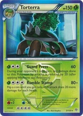 Torterra - 3/135 - Rare Black &amp; White 8: Plasma Storm Singles