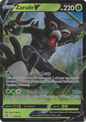Zarude V - 016/172 - Ultra Rare Sword &amp; Shield: Brilliant Stars Singles (Espanol)