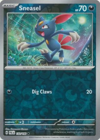 SH Sneasel - 133/193 - Common Reverse Holo Scarlet &amp; Violet: Paldea Evolved Reverse Holo Singles