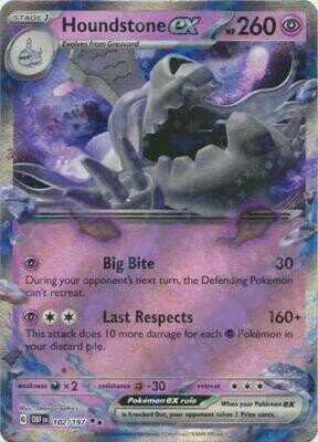 Houndstone ex - 102/197 - Ultra Rare Obsidian Flames Singles