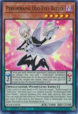 Performapal Odd-Eyes Butler - BLMR-EN028 - Ultra Rare 1st Edition Monstrous Revenge 1st Edition Singles (espanol)