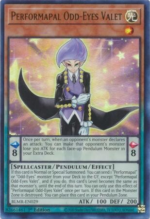 Performapal Odd-Eyes Valet - BLMR-EN029 - Ultra Rare 1st Edition Monstrous Revenge 1st Edition Singles