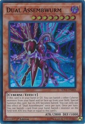 Dual Assembwurm - SDCL-EN008 - Super Rare 1st Edition Cyberse Link Singles