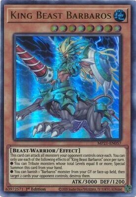King Beast Barbaros - MP21-EN057 - Ultra Rare 1st Edition 2021 Mega-Tin: Ancient Battles 1st Edition Singles