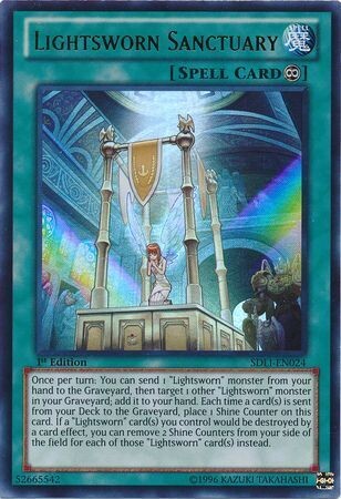 Lightsworn Sanctuary - SDLI-EN024 - Ultra Rare 1st Edition Structure Deck: Realm of Light 1st Edition Singles