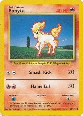 Ponyta - 60/102 - Common Unlimited Base Set Unlimited Singles