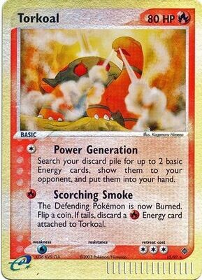 Torkoal - 12/97 - Holo Rare Reverse Holo
Ex Dragon Reverse Holo Singles