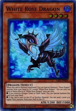 White Rose Dragon - SAST-ENSE4 - Super Rare Limited Edition Savage Strike 1st Edition Singles