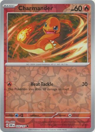 Charmander - 026/197 - Common Reverse Holo
Obsidian Flames Reverse Holo Singles