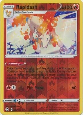 Rapidash - 022/195 - Holo Rare Reverse Holo
Sword &amp; Shield: Silver Tempest Reverse Holo Singles