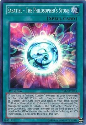 Sabatiel - The Philosopher&#39;s Stone - DRLG-EN015 - Super Rare 1st Edition Dragons of Legend 1st Edition Singles