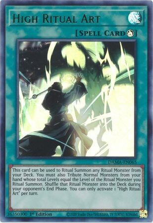 High Ritual Art - DAMA-EN065 - Ultra Rare 1st Edition
Dawn of Majesty 1st Edition Singles (Espanol)