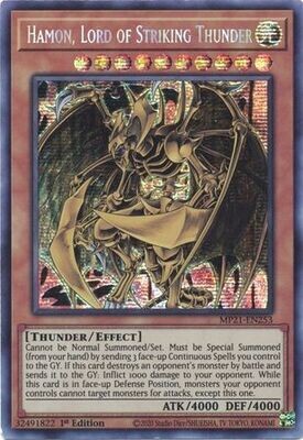 SH Hamon, Lord of Striking Thunder - MP21-EN253 - Prismatic Secret Rare 1st Edition
2021 Mega-Tin: Ancient Battles 1st Edition Singles