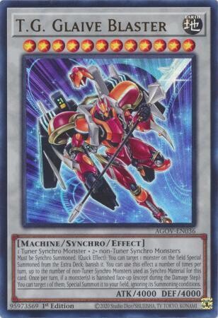 T.G. Glaive Blaster - AGOV-EN036 - Ultra Rare 1st Edition
Age of Overlord 1st Edition Singles (Espanol)