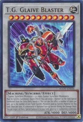 T.G. Glaive Blaster - AGOV-EN036 - Ultra Rare 1st Edition
Age of Overlord 1st Edition Singles (Espanol)