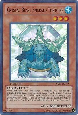 Crystal Beast Emerald Tortoise - RYMP-EN042 - Super Rare 1st Edition Ra Yellow Mega Pack 1st Edition Singles