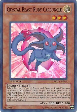Crystal Beast Ruby Carbuncle - RYMP-EN040 - Super Rare 1st Edition Ra Yellow Mega Pack 1st Edition Singles