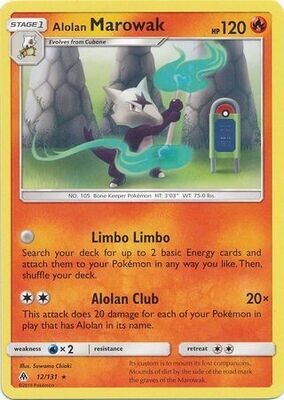 Alolan Marowak - 12/131 - Rare Sun &amp; Moon: Forbidden Light Singles(Español)