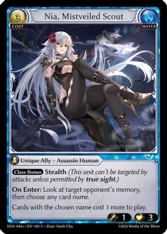 SH Nia, Mistveiled Scout - Dawn of Ashes Alter Edition (DOA Alter)
Dawn of Ashes Alter Edition