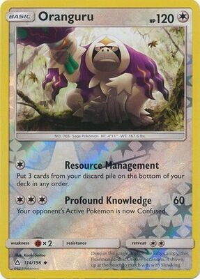 Oranguru - 114/156 - Uncommon Reverse Holo Sun &amp; Moon: Ultra Prism Reverse Holo Singles