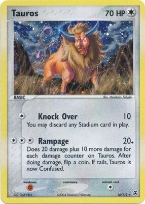 Tauros - 16/112 - Holo Rare
Ex Fire Red &amp; Leaf Green Singles