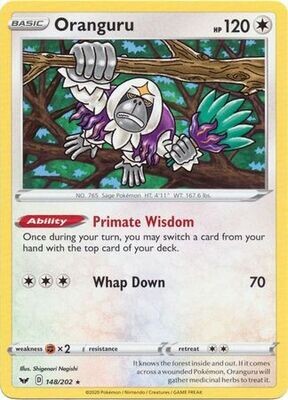 Oranguru - 148/202 - Rare Theme Deck Exclusive Pokemon Theme Deck Exclusives