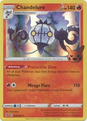 Chandelure - 033/192 - Holo Rare Pokemon Promo Cards