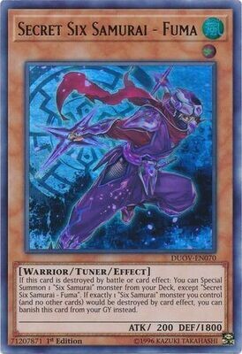 SH Secret Six Samurai - Fuma - DUOV-EN070 - Ultra Rare 1st Edition Duel Overload 1st Edition Singles