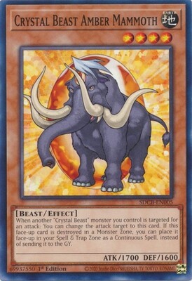 Crystal Beast Amber Mammoth - SDCB-EN005 - Common 1st Edition Legend of the Crystal Beasts 1st Edition Singles