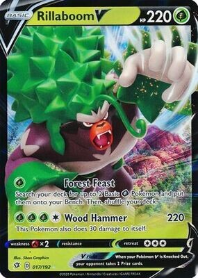 Rillaboom V - 017/192 - Ultra Rare
Sword &amp; Shield: Rebel Clash Singles