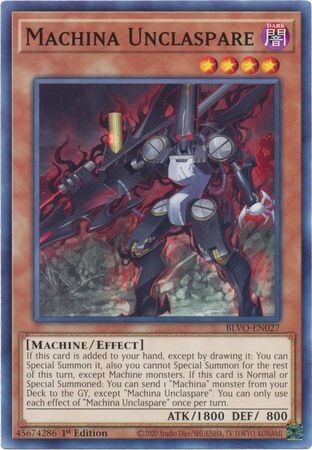 Machina Unclaspare - BLVO-EN027 - Common 1st Edition Blazing Vortex 1st Edition Singles