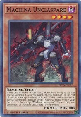 Machina Unclaspare - BLVO-EN027 - Common 1st Edition Blazing Vortex 1st Edition Singles