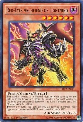 Red-Eyes Archfiend of Lightning - LDK2-ENJ03 - Common 1st Edition Legendary Decks II - Joey