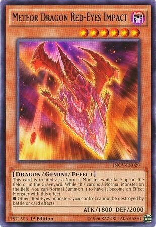 Meteor Dragon Red-Eyes Impact - INOV-EN028 - Rare 1st Edition
Invasion Vengeance 1st Edition Singles