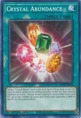 Crystal Abundance - SDCB-EN022 - Common 1st Edition Legend of the Crystal Beasts 1st Edition Singles