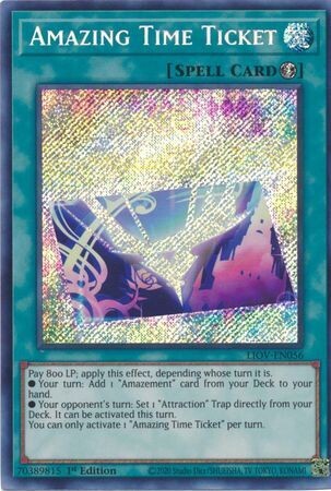 Amazing Time Ticket - LIOV-EN056 - Secret Rare 1st Edition
Lightning Overdrive: LIOV 1st Edition Singles