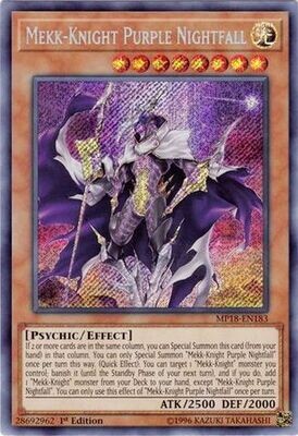 Mekk-Knight Purple Nightfall - MP18-EN183 - Secret Rare 1st Edition
2018 Mega-Tins Singles
